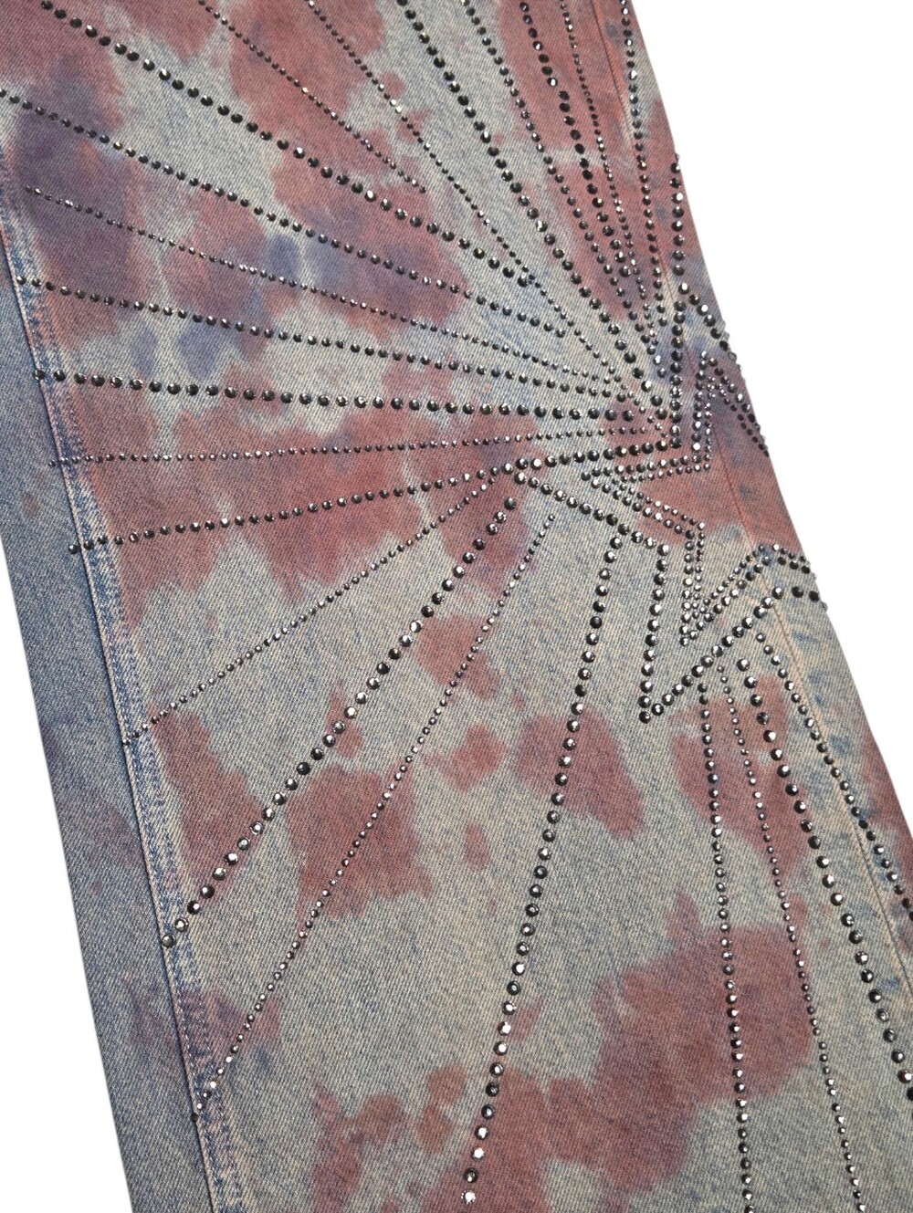 We The Free Aurora Tie Dye Sequin Flare Jeans Mid Rise Y2K Denim 31 NWOT - Picture 5 of 16